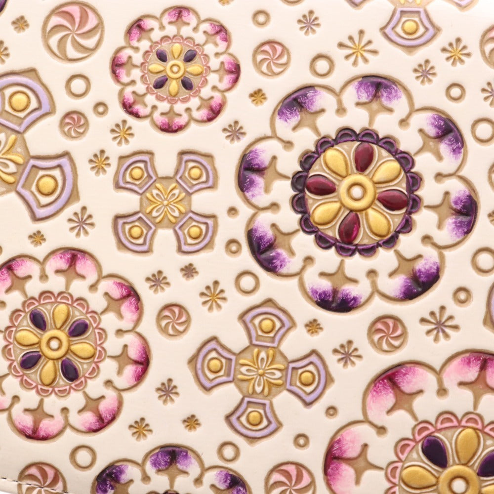 ■ Bunkoya Ozeki Book Cover, Notebook Case, Floral Pattern, Women's, White, Purple