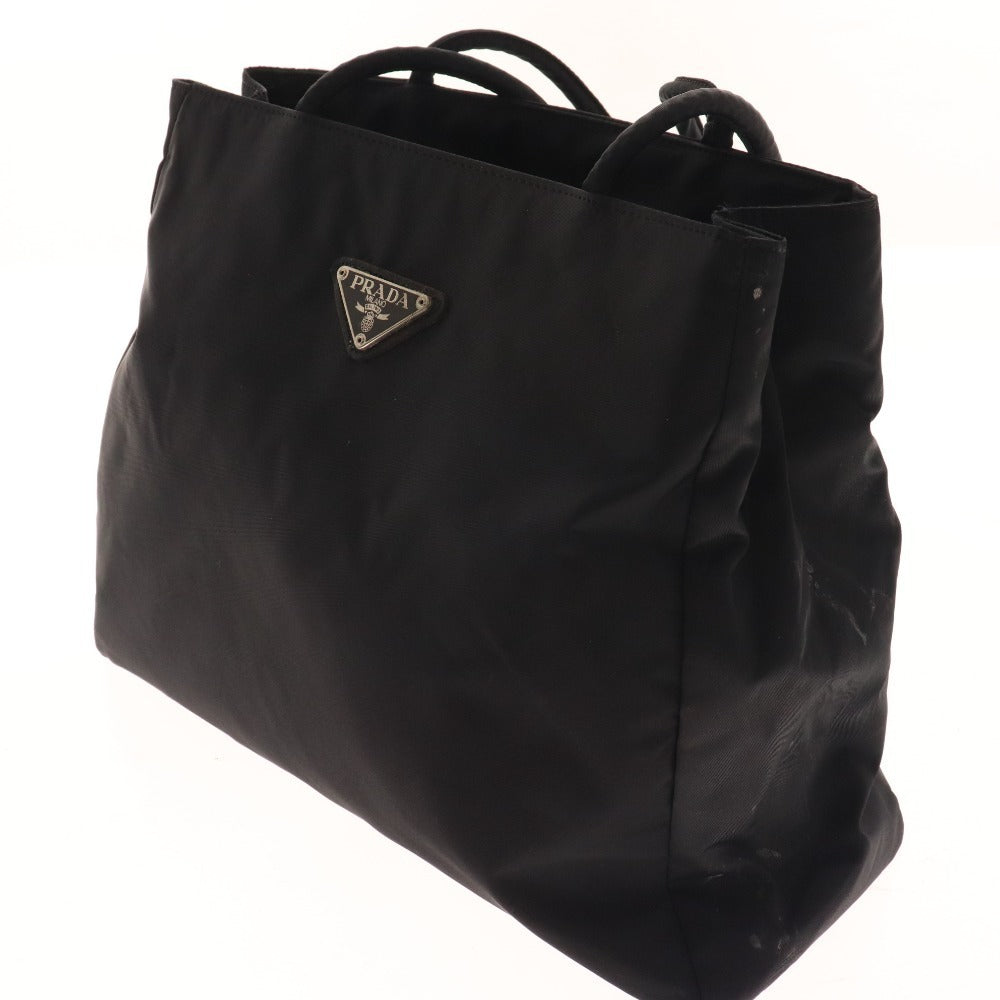 ■ プラダ トートバッグ ハンド ショルダー 鞄 ナイロン 三角ロゴ 三角プレート レディース ブラック