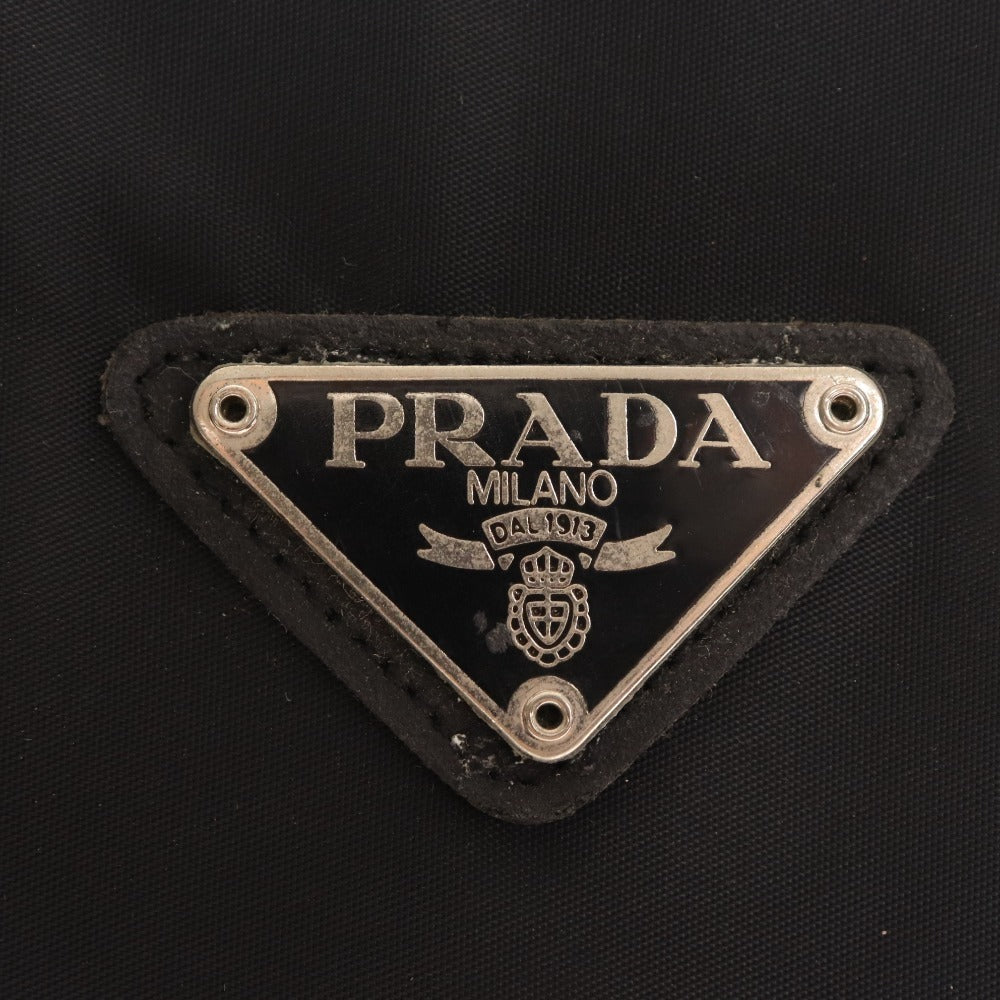 ■ プラダ トートバッグ ハンド ショルダー 鞄 ナイロン 三角ロゴ 三角プレート レディース ブラック