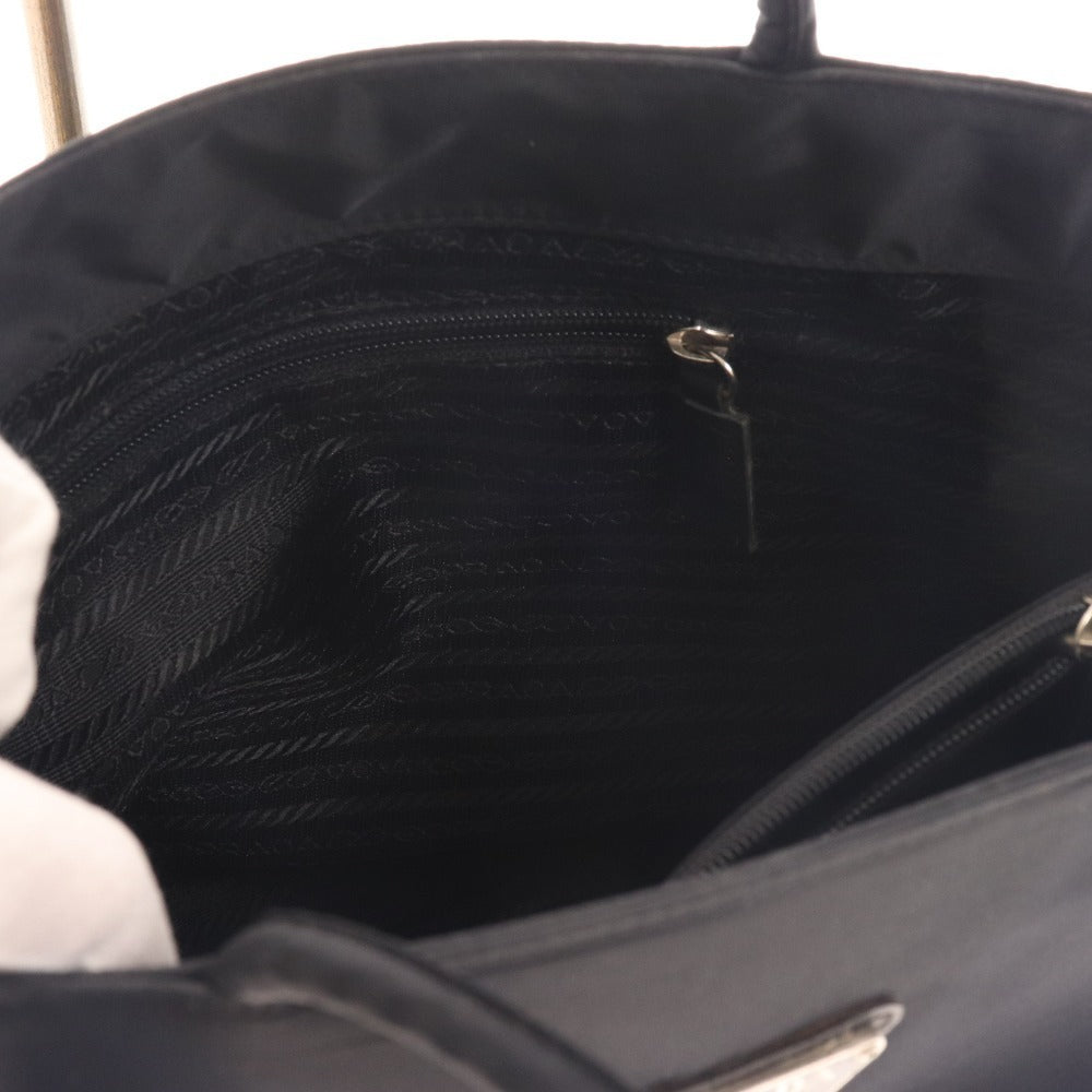 ■ プラダ トートバッグ ハンド ショルダー 鞄 ナイロン 三角ロゴ 三角プレート レディース ブラック