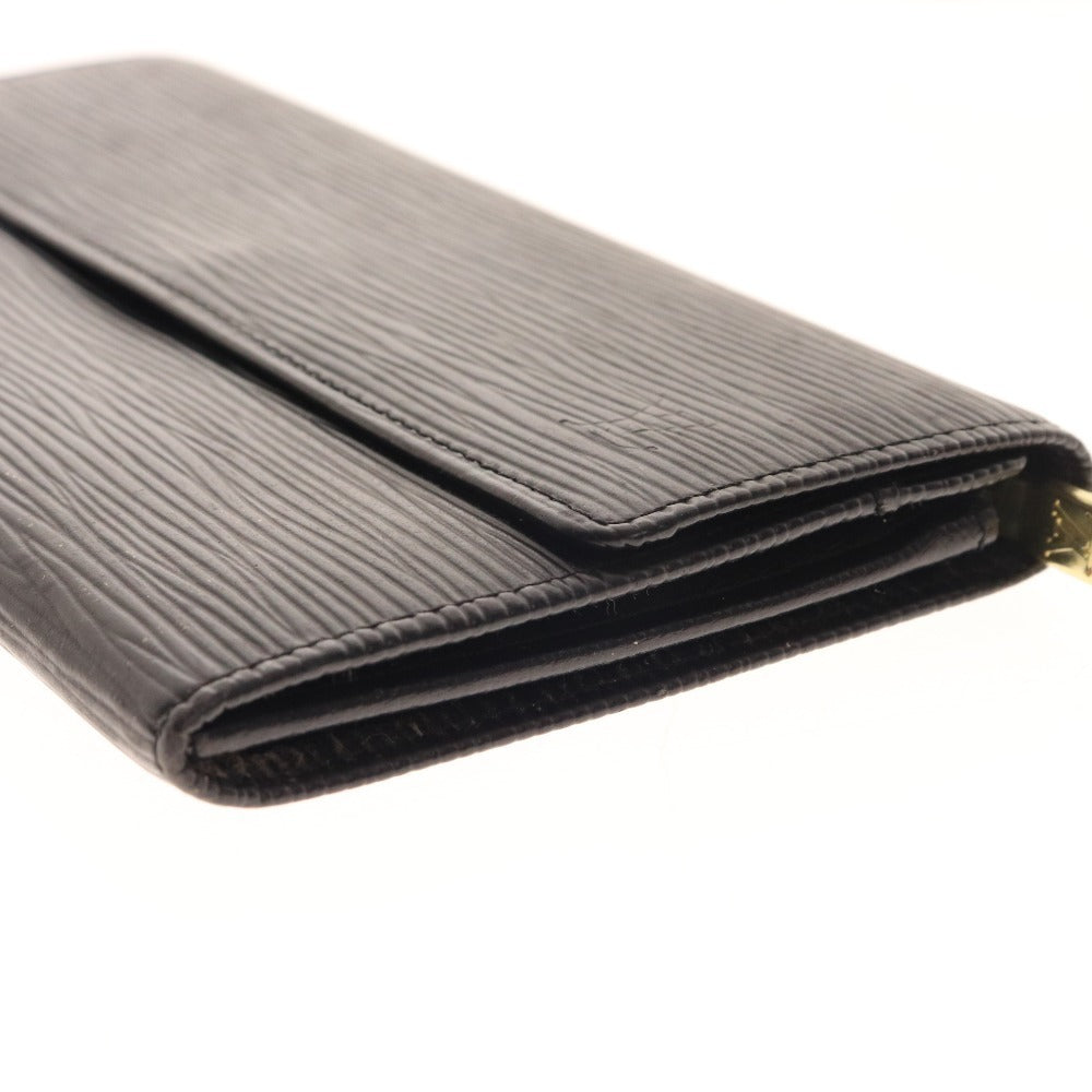 ■ Louis Vuitton Long Wallet Bi-fold Wallet Epi Portefeuille Sarah Men's Noir Black