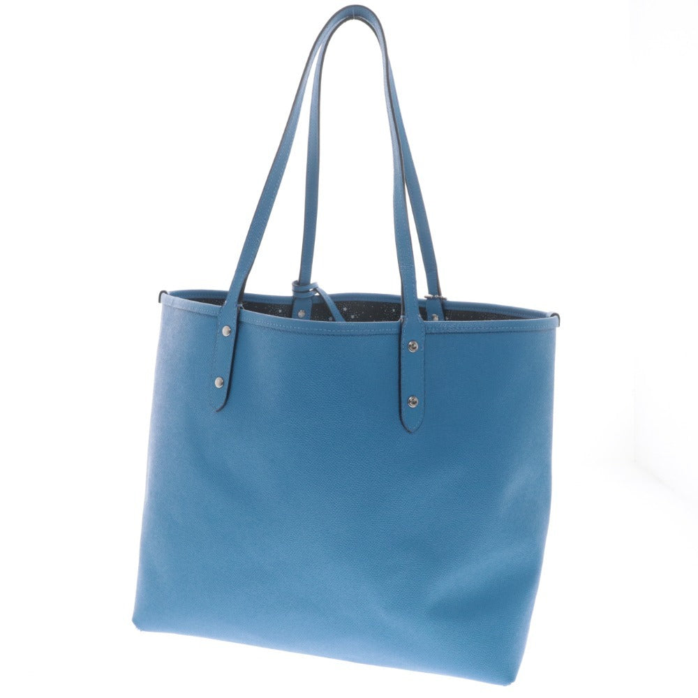 ■ Coach tote bag, reversible, with pouch, star, women's, blue, black