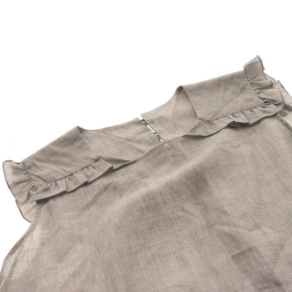 ■ Rene Basic One Piece Ruffle Sleeveless Top Skirt Women's Size 32 Gray