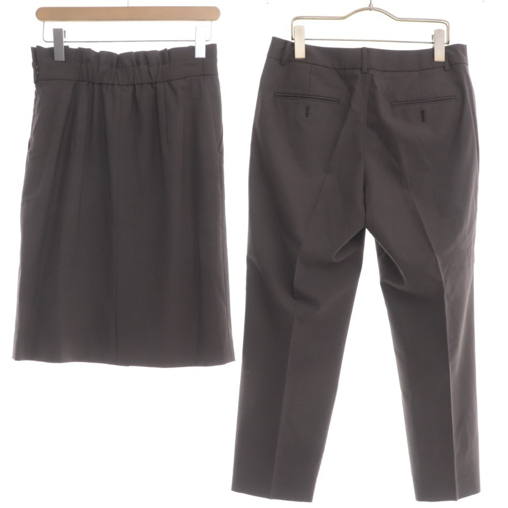 ■ グリーンレーベルリラクシング ユナイテッドアローズ セットアップ ジャケット パンツ スカート レディース 40 ブラウン