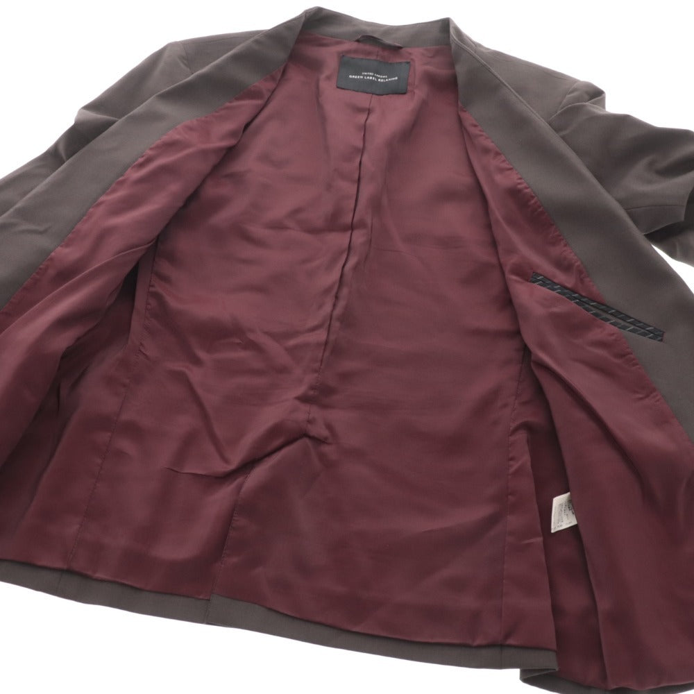 ■ グリーンレーベルリラクシング ユナイテッドアローズ セットアップ ジャケット パンツ スカート レディース 40 ブラウン