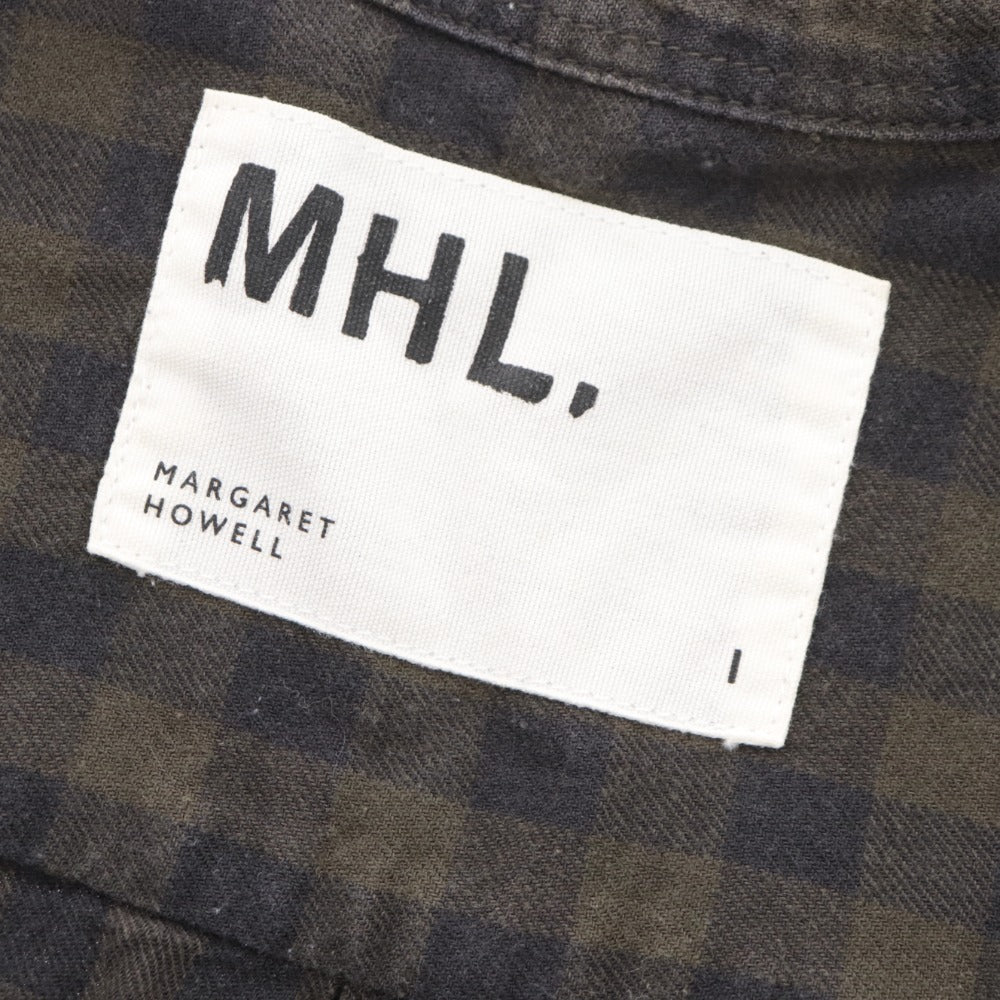 ■ マーガレットハウエル MHL シャツ 長袖 トップス チェック レディース 1 グリーン