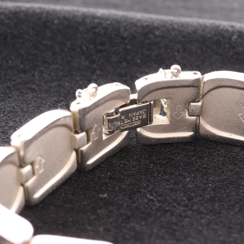 ■ セイコー 腕時計1E20-5440 オーバル クォーツ 51.1g レディース シルバー 文字盤 ホワイト 付属品付き ジャンク