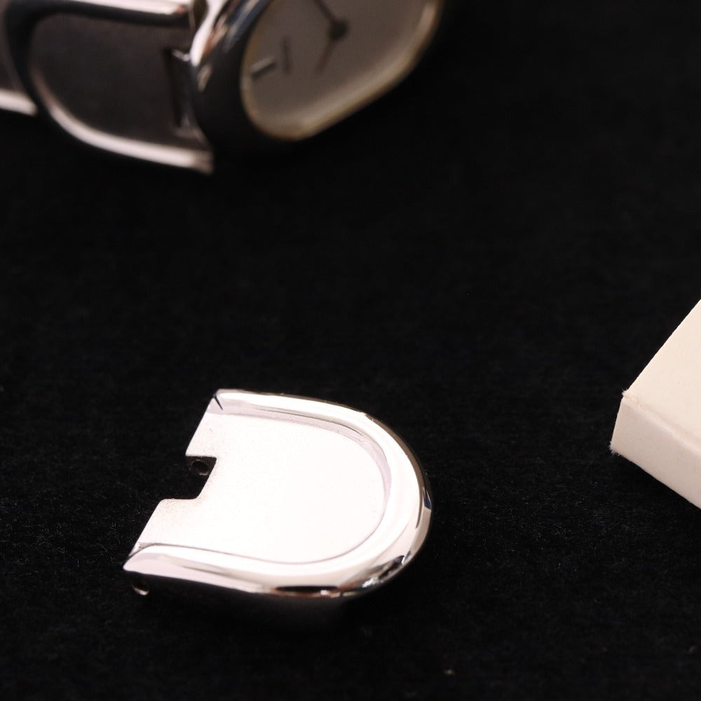 ■ セイコー 腕時計1E20-5440 オーバル クォーツ 51.1g レディース シルバー 文字盤 ホワイト 付属品付き ジャンク