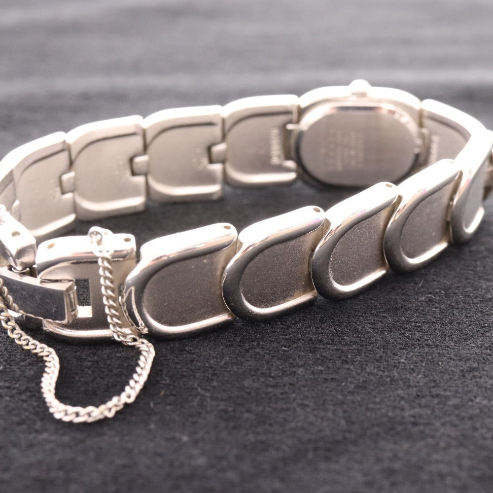 ■ セイコー 腕時計1E20-5440 オーバル クォーツ 51.1g レディース シルバー 文字盤 ホワイト 付属品付き ジャンク