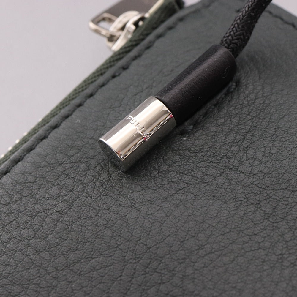 ■ FURLA Mobile Phone Holder Pochette Leather Bag Minimalist Bag Smartphone Holder Men's Green Box Storage Bag Included