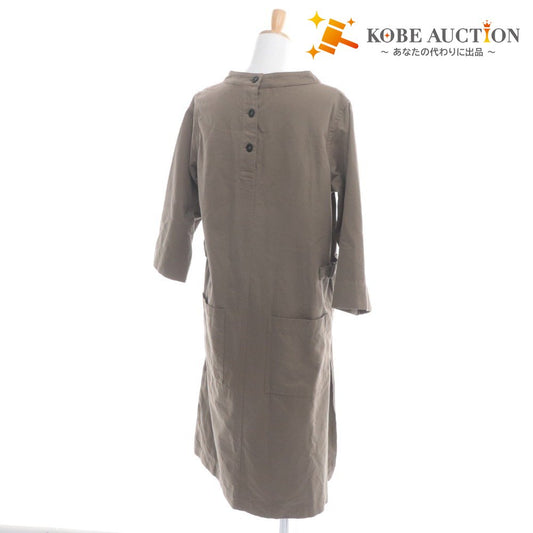 ■ Margaret Howell Long Sleeve Dress with Belt, Women's, Size 2, Khaki