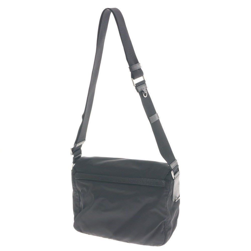■ Prada Shoulder Bag, Crossbody Bag, Silver Hardware, Nylon, Belt, Made in Italy, Women's, Black