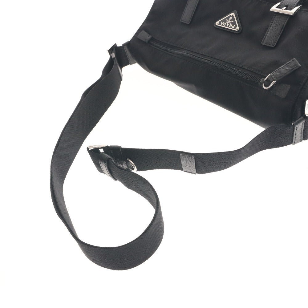 ■ Prada Shoulder Bag, Crossbody Bag, Silver Hardware, Nylon, Belt, Made in Italy, Women's, Black