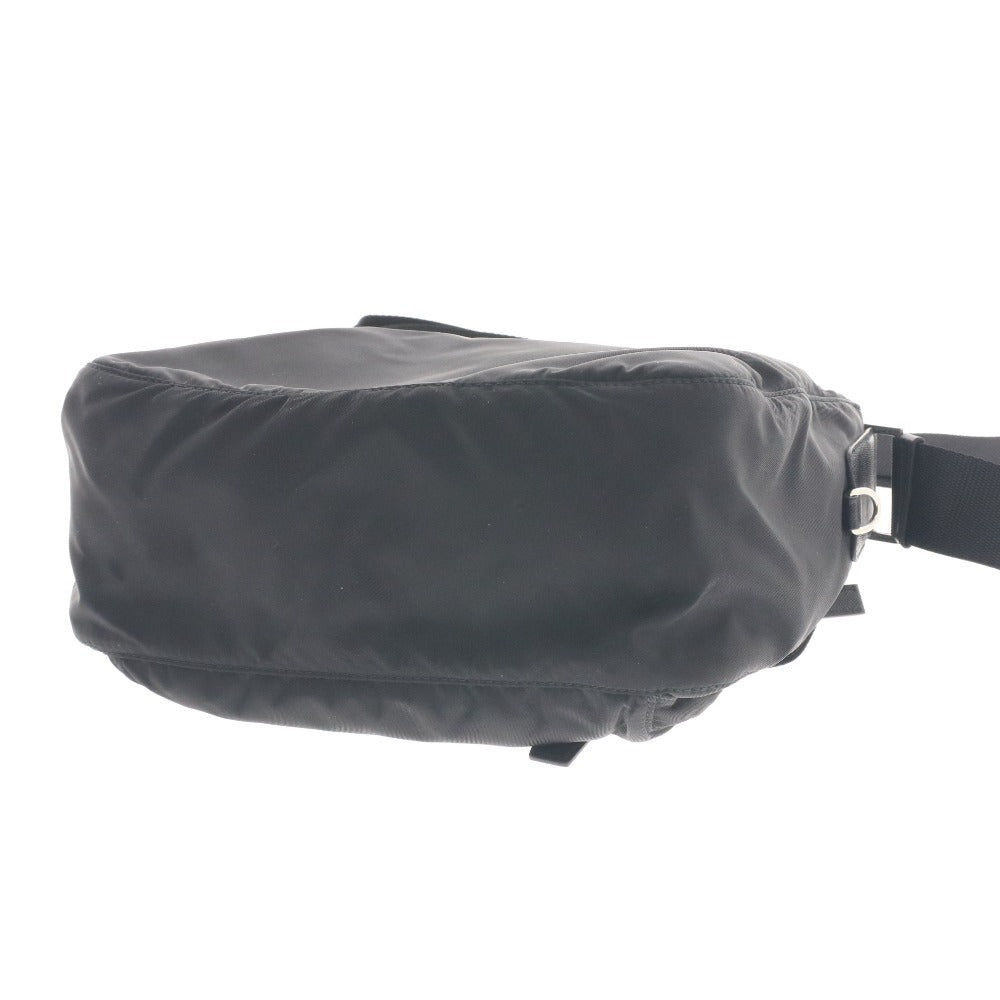 ■ Prada Shoulder Bag, Crossbody Bag, Silver Hardware, Nylon, Belt, Made in Italy, Women's, Black