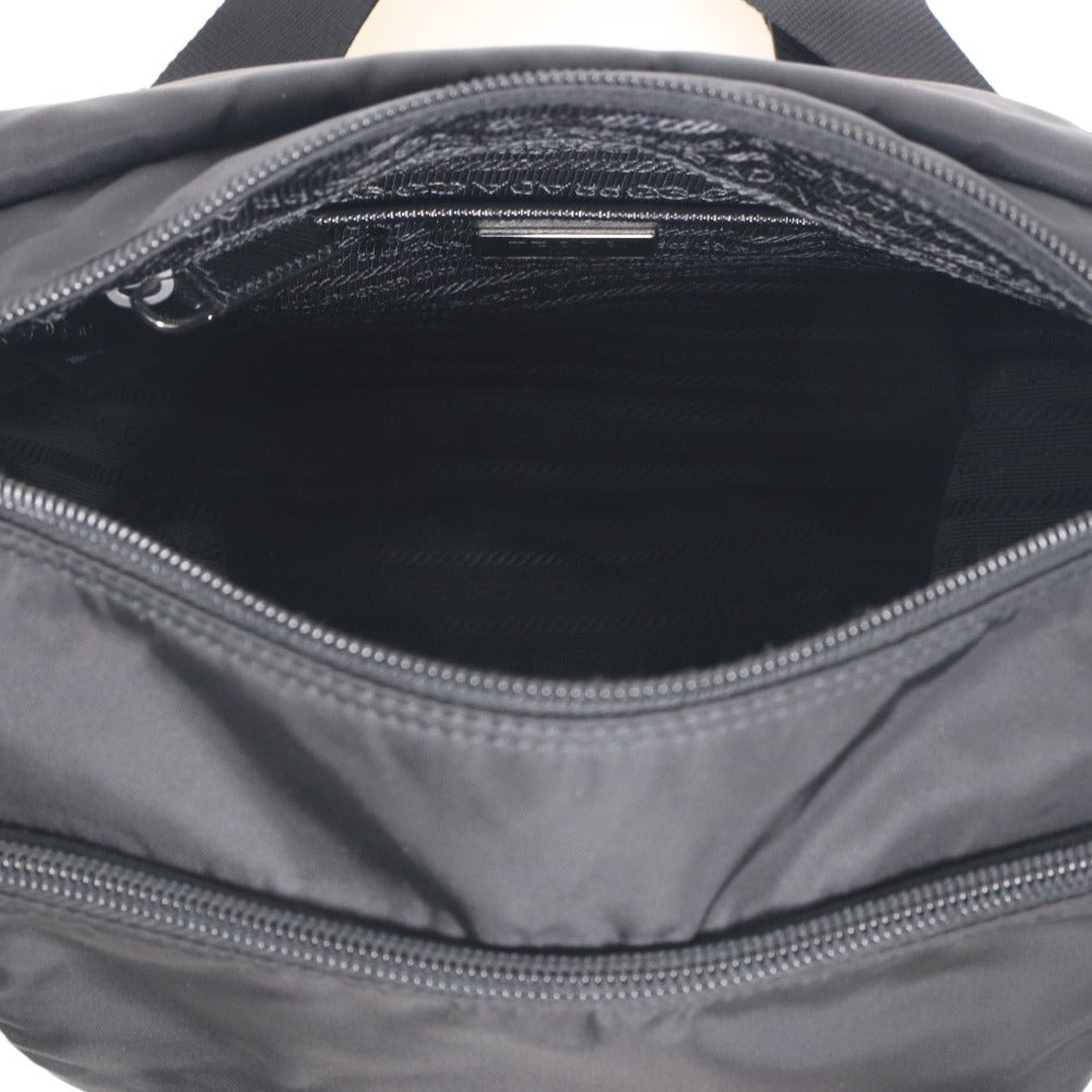 ■ Prada Shoulder Bag, Crossbody Bag, Silver Hardware, Nylon, Belt, Made in Italy, Women's, Black