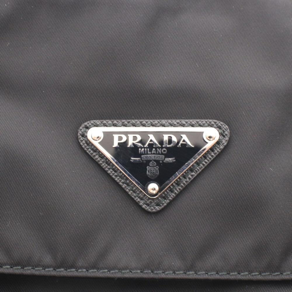 ■ Prada Shoulder Bag, Crossbody Bag, Silver Hardware, Nylon, Belt, Made in Italy, Women's, Black