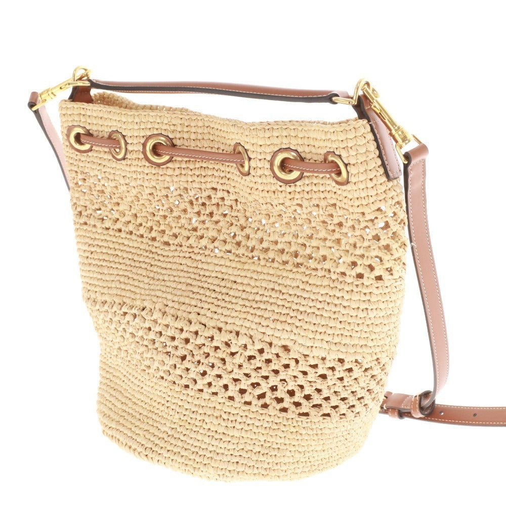 ■ CELINE セリーヌ ティーン クララ バッグ ハンドバッグ 鞄 巾着型 レディース アイボリー系 ライトブラウン系