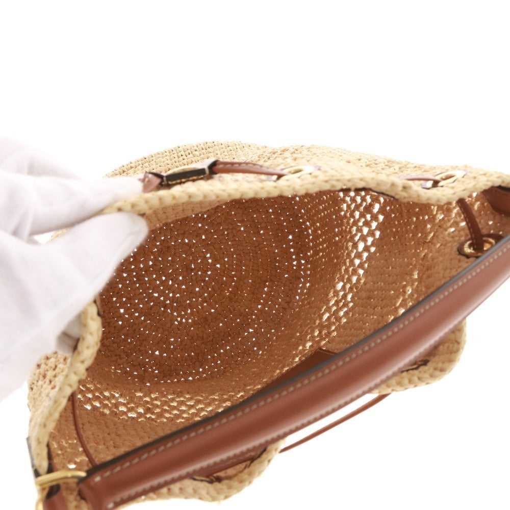 ■ CELINE セリーヌ ティーン クララ バッグ ハンドバッグ 鞄 巾着型 レディース アイボリー系 ライトブラウン系