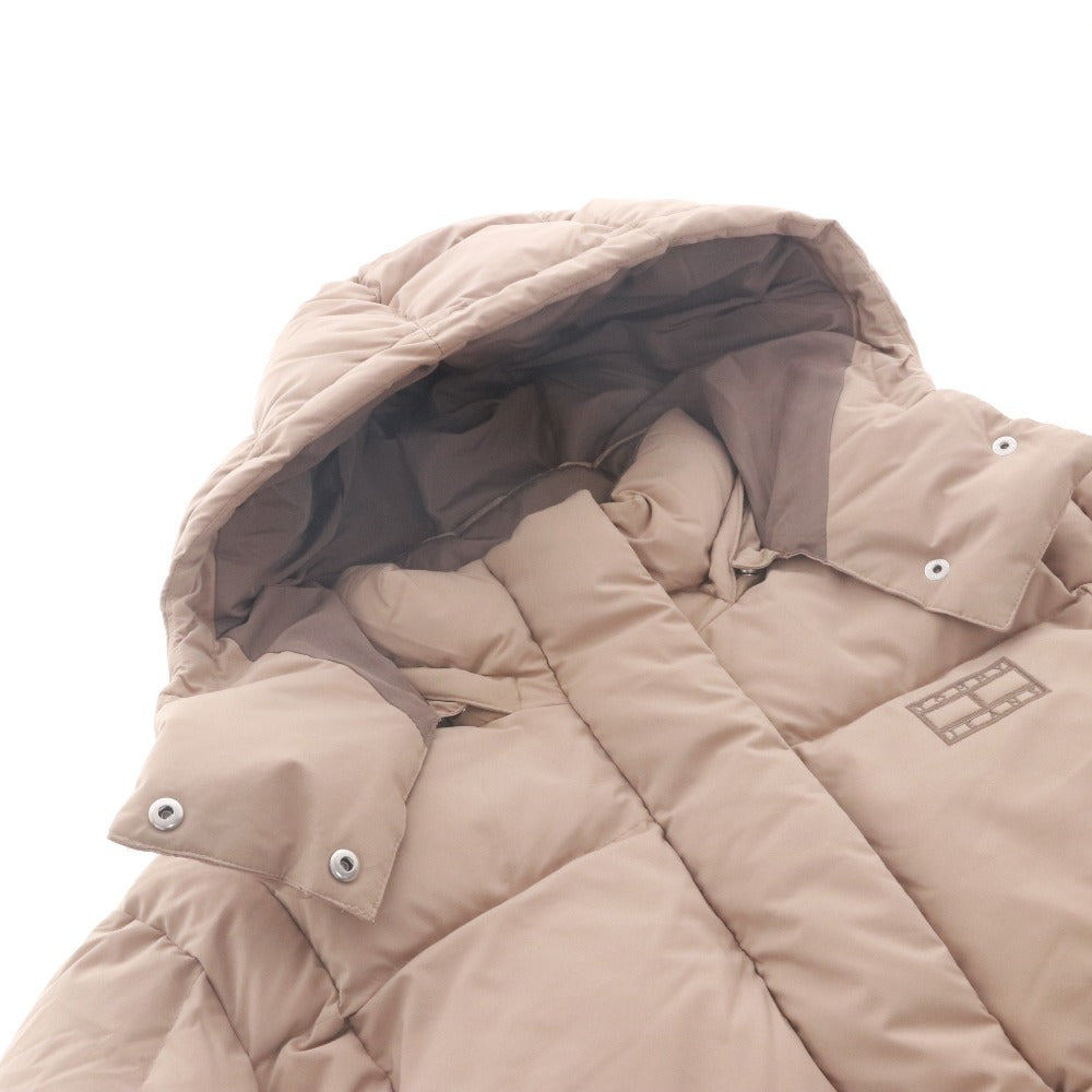■ トミージーンズ TOMMY JEANS ダウンジャケット 長袖 アウター フード取り外し アラスカグリッドクロップド レディース M ベージュ
