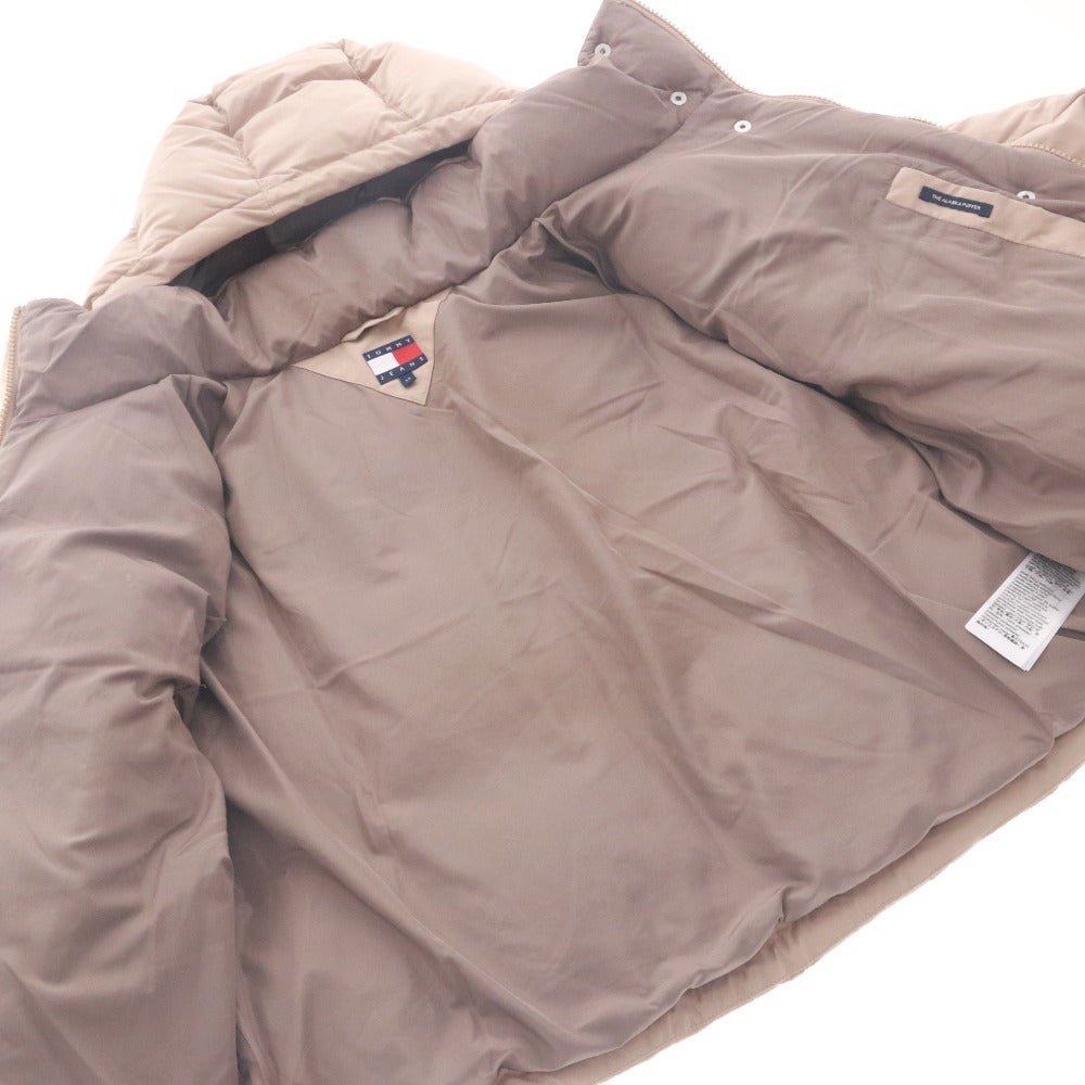 ■ トミージーンズ TOMMY JEANS ダウンジャケット 長袖 アウター フード取り外し アラスカグリッドクロップド レディース M ベージュ