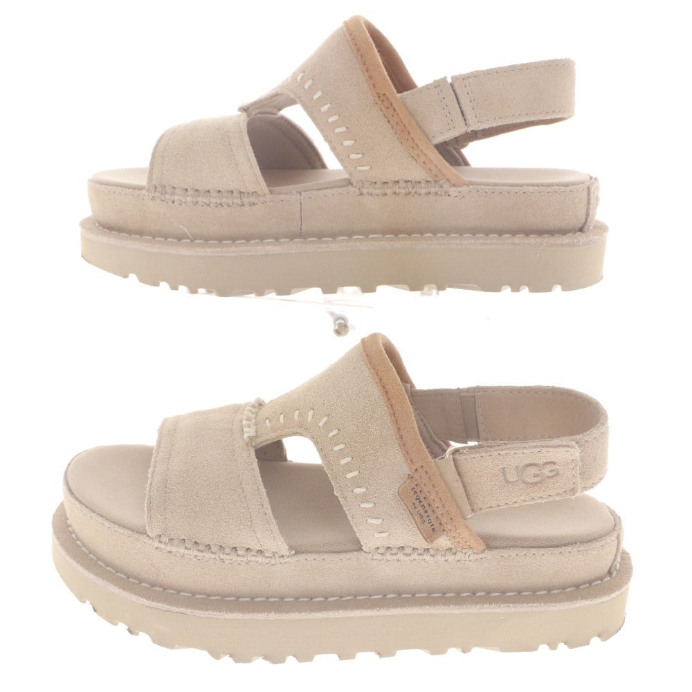 ■ アグ UGG サンダル ゴールデンスター リジェネレート 1167369 靴 厚底 スエード レディース 23cm ベージュ