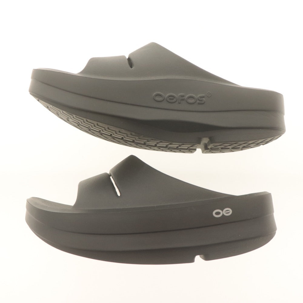 ■ ウーフォス OOFOS サンダル ウーメガ ウーアー 靴 厚底 プラットフォーム スライド レディース EU37 W6(23相当） ブラック