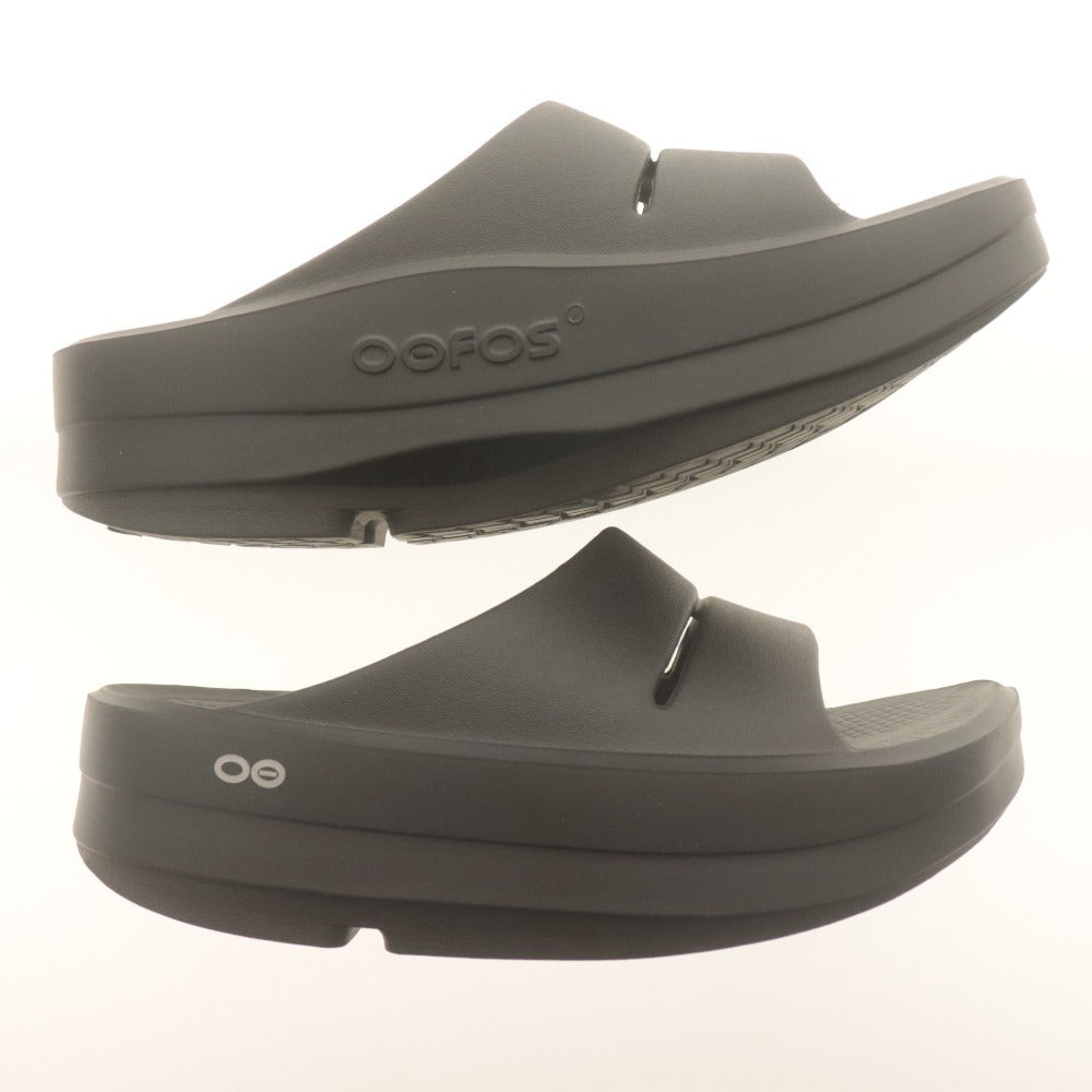 ■ ウーフォス OOFOS サンダル ウーメガ ウーアー 靴 厚底 プラットフォーム スライド レディース EU37 W6(23相当） ブラック