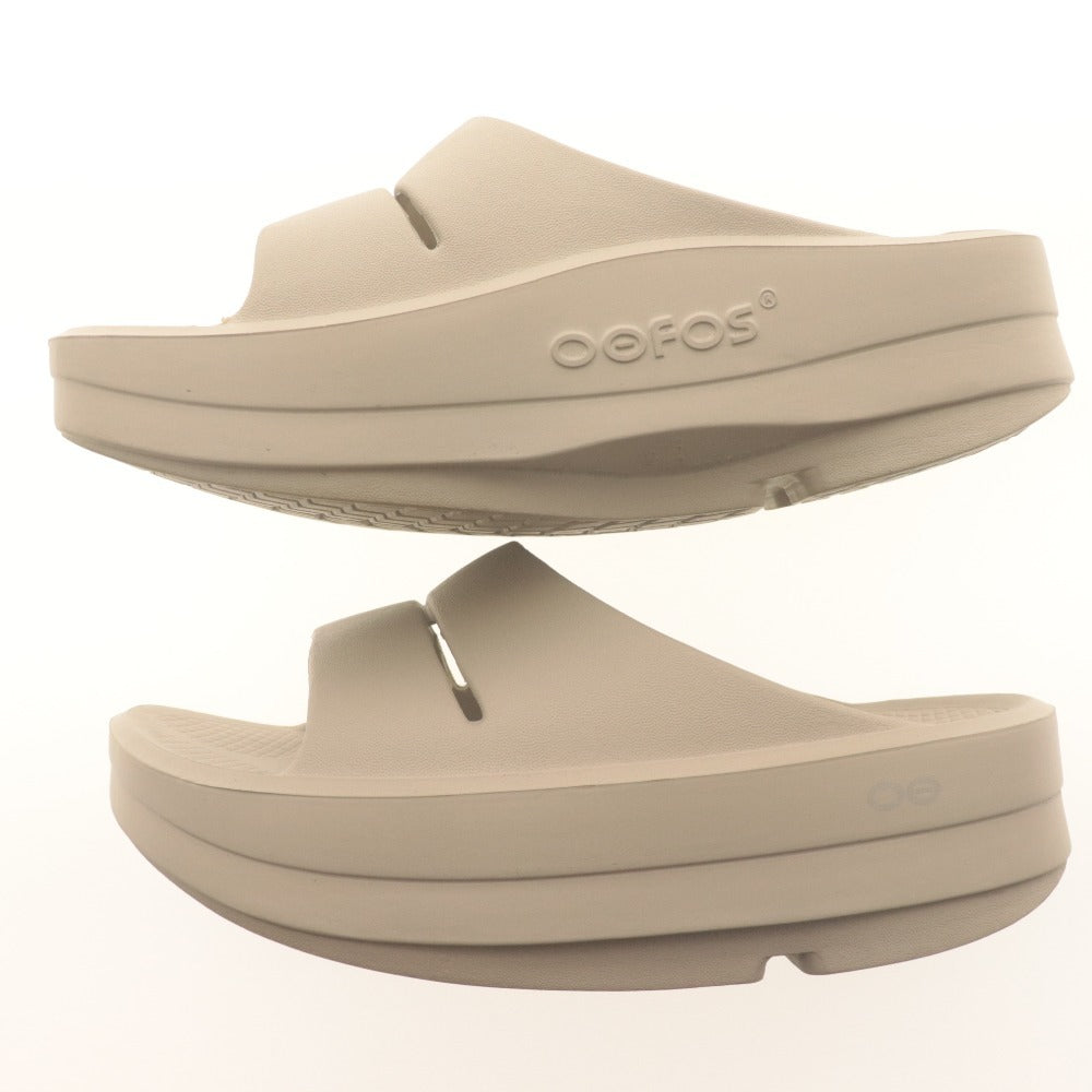 ■ ウーフォス OOFOS サンダル ウーメガ ウーアー 靴 厚底 プラットフォーム スライド レディース EU36 W5（22cm相当）ライトベージュ