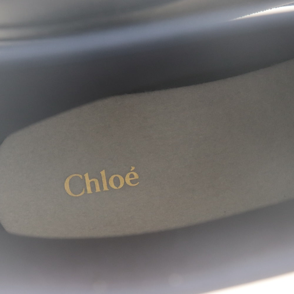■ Chloé Rain Boots WELLIES Shoes, Rubber Boots, White Logo Tag, Lug Sole, Kids, Juniors, Ladies, 36 (equivalent to 23cm), Navy