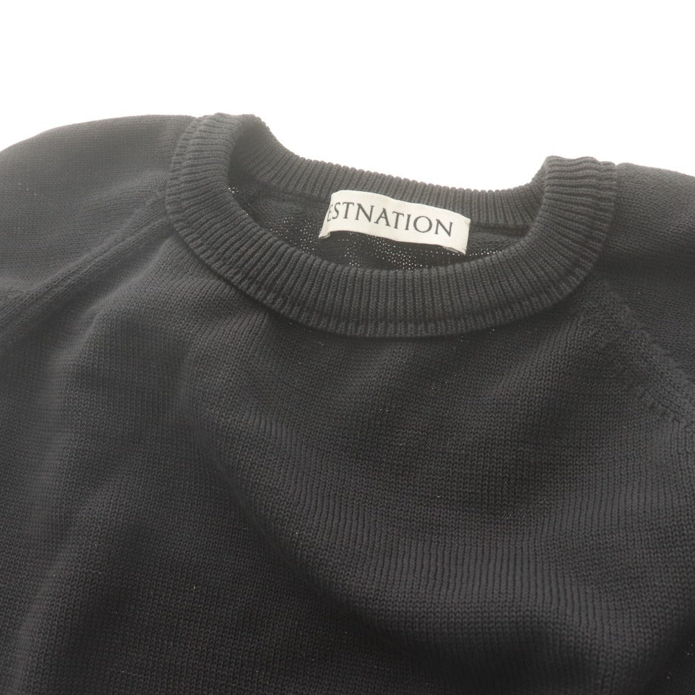 ■ ESTNATION Knit Long Sleeve Top Crew Neck 100% Cotton Summer Knit Spring Men's L Gray