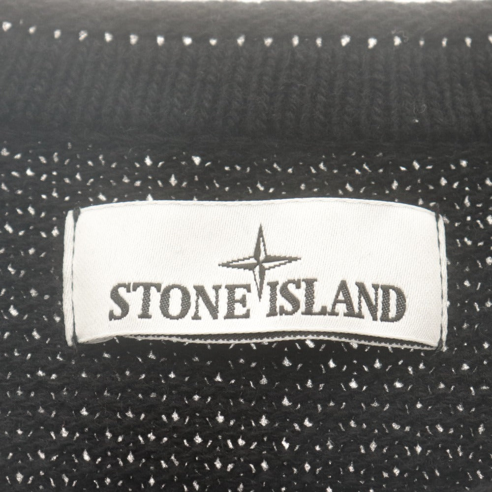 ■ ストーンアイランド STONE ISLAND ニット セーター 長袖 トップス ラムズウール クルーネック メンズ XL ブラック