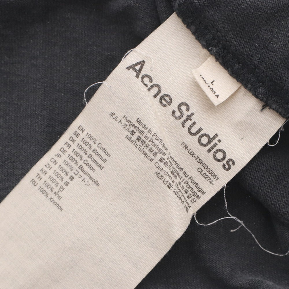 ■ Acne Studios Stamp Logo T-shirt Relaxed Fit Short Sleeve Top FN-UX-TSHI000051 CL0274 Cotton Men's L Black