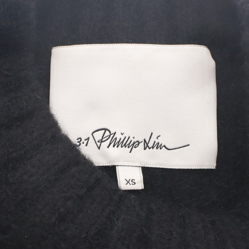 ■ 3.1 Phillip Lim Sweater Long Sleeve Top Fringe Crewneck Pullover Short Knit Fringe Women's XS Black