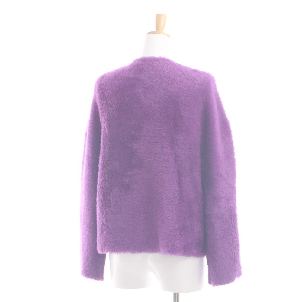 ■ ESTNATION Cardigan Long Sleeve Outerwear Short Length Knit Double Face Women's F (Free Size) Purple