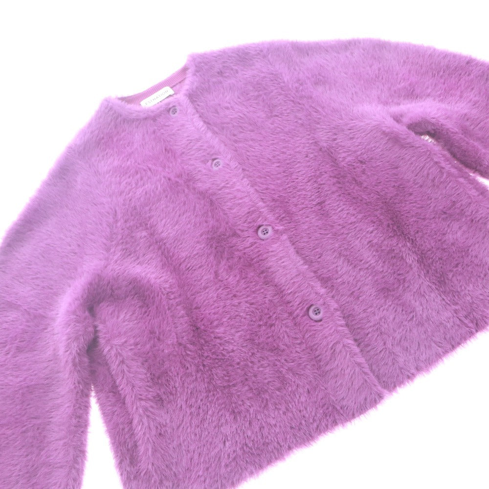 ■ ESTNATION Cardigan Long Sleeve Outerwear Short Length Knit Double Face Women's F (Free Size) Purple