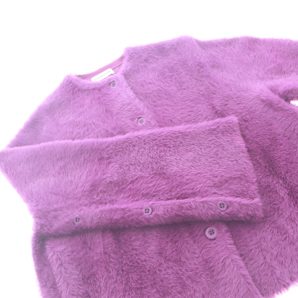 ■ ESTNATION Cardigan Long Sleeve Outerwear Short Length Knit Double Face Women's F (Free Size) Purple