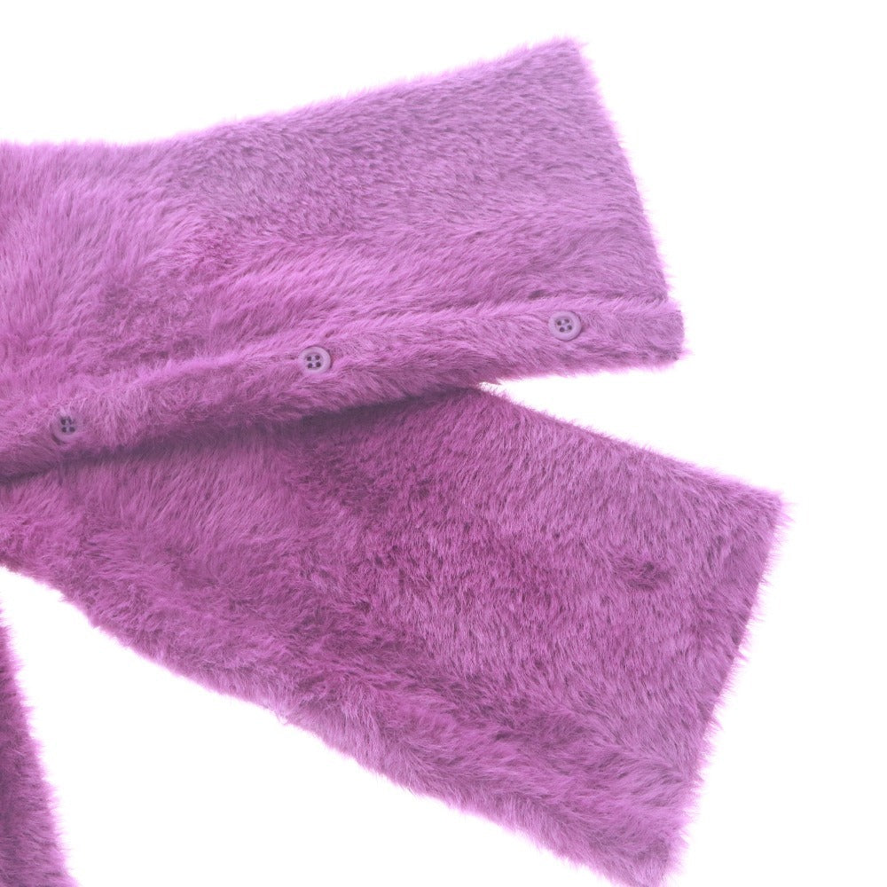 ■ ESTNATION Cardigan Long Sleeve Outerwear Short Length Knit Double Face Women's F (Free Size) Purple