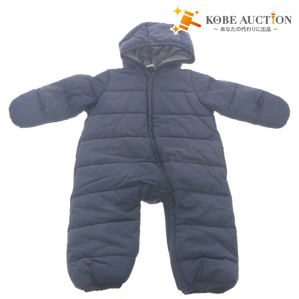 ■ PETIT BATEAU Baby Clothes Coverall Long Sleeve Jacket Outer Padded Onesie Snowsuit 18m/months 81cm Navy Unused