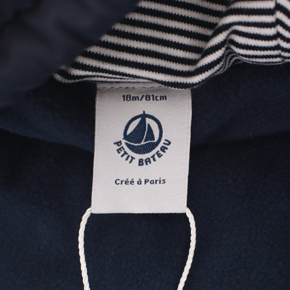 ■ PETIT BATEAU Baby Clothes Coverall Long Sleeve Jacket Outer Padded Onesie Snowsuit 18m/months 81cm Navy Unused