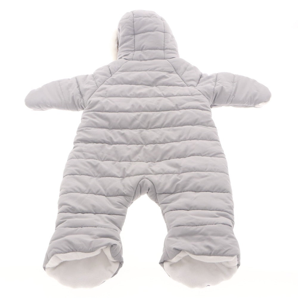 ■ Jacadi Baby Clothes Coveralls Set of 2 Long-Sleeved Outerwear Snowsuit Double Zipper 6 Months 67cm Light Beige Gray