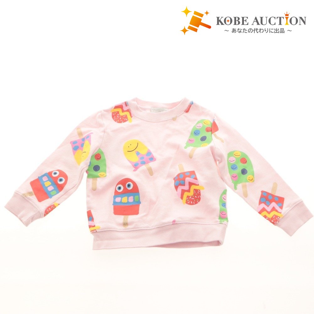■ STELLA McCARTNEY KIDS キッズ 子供服 トレーナー 長袖 スウェット トップス アイスキャンディ 総柄 レディース 3Y/歳 ライトピンク 等