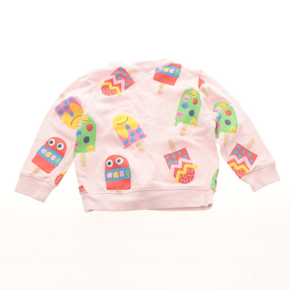 ■ STELLA McCARTNEY KIDS キッズ 子供服 トレーナー 長袖 スウェット トップス アイスキャンディ 総柄 レディース 3Y/歳 ライトピンク 等