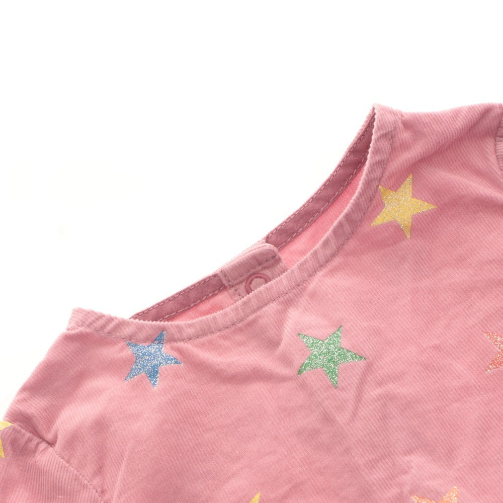 ■ Stella McCartney Baby Kids Clothes One-Piece Long Sleeve Top Skirt Star Pattern Button Women's 24M (2 years old) 90/52 Light Pink etc.