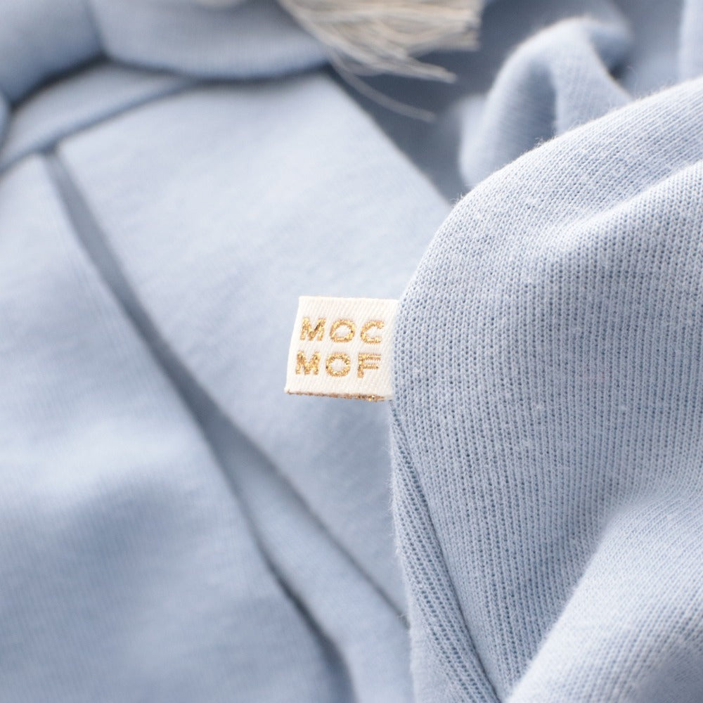 ■ mocmof モクモフ ベビー 子供服 襟ロンパース カバーオール フォーマル 和服 祝着 男の子 80 (1歳半相当) ライトブルー グレー 白 等