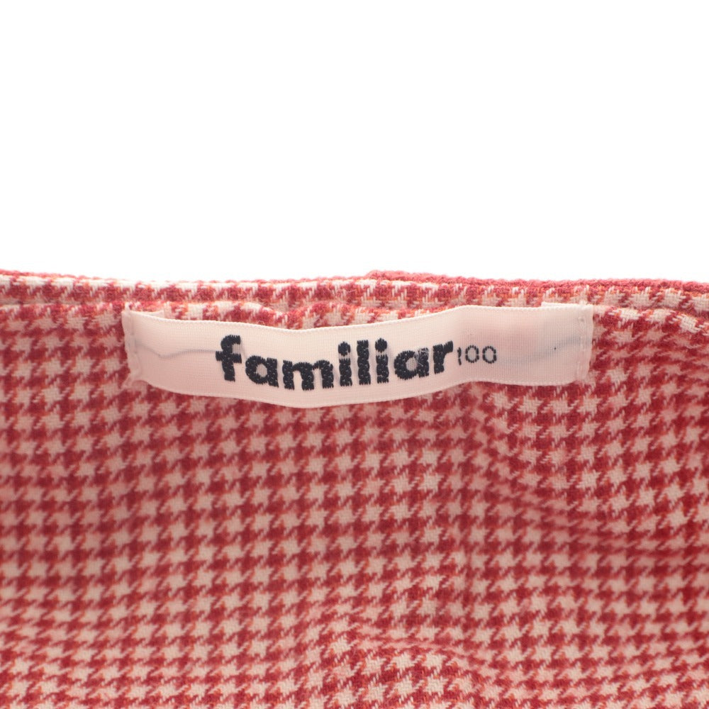 ■ Familiar Kids Jumper Dress Sleeveless Top Pockets Floral Bear Girl 100 (Approx. 3-4 Years Old) Red