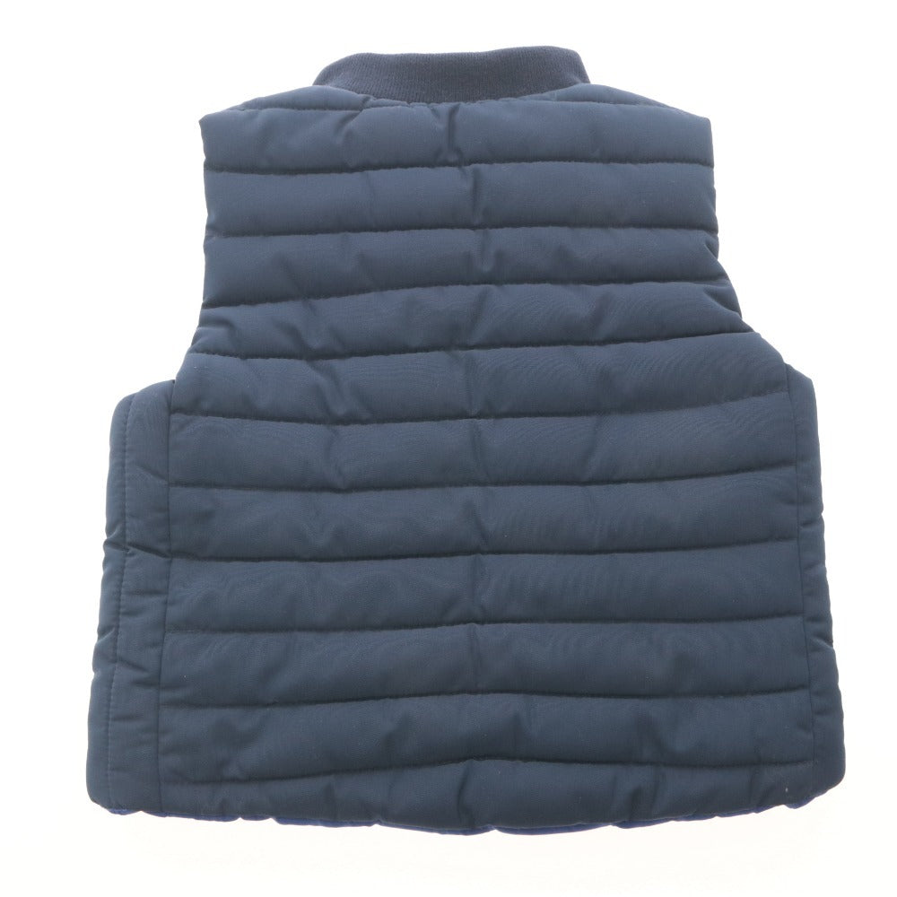 ■ jacadi ジャカディ 子供服 ベビー リバーシブル 中綿ベスト アウター ロゴワッペン 12M/74cm (1歳頃) ブルー ネイビー