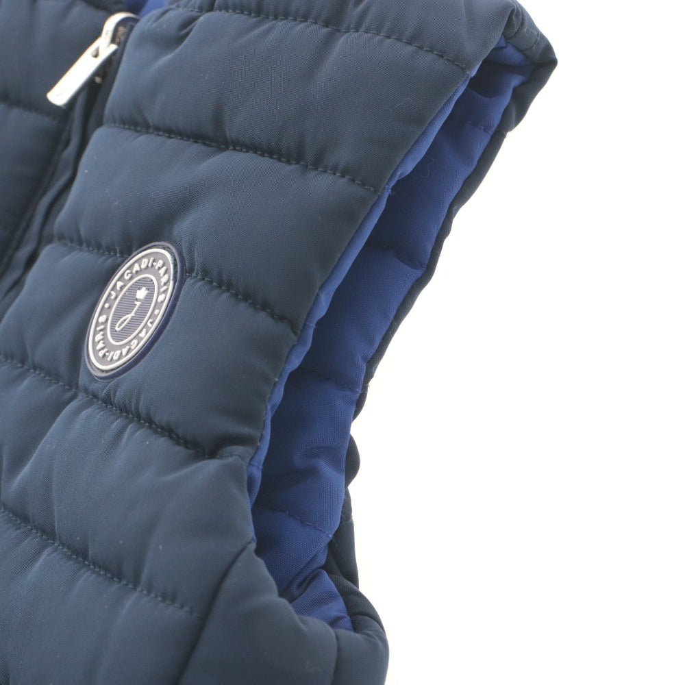 ■ jacadi ジャカディ 子供服 ベビー リバーシブル 中綿ベスト アウター ロゴワッペン 12M/74cm (1歳頃) ブルー ネイビー