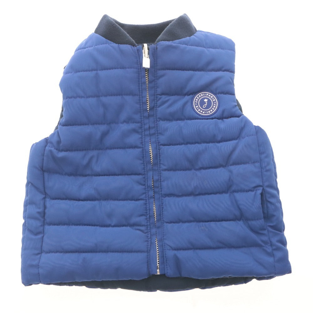 ■ jacadi ジャカディ 子供服 ベビー リバーシブル 中綿ベスト アウター ロゴワッペン 12M/74cm (1歳頃) ブルー ネイビー