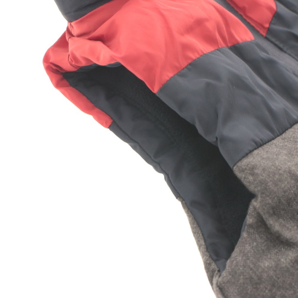 ■ Jacadi ジャカディ キッズ 中綿ベスト アウター フード取り外し可 ロゴ カラーブロック 12M/74cm (1歳頃) ネイビー ダークグレー 赤
