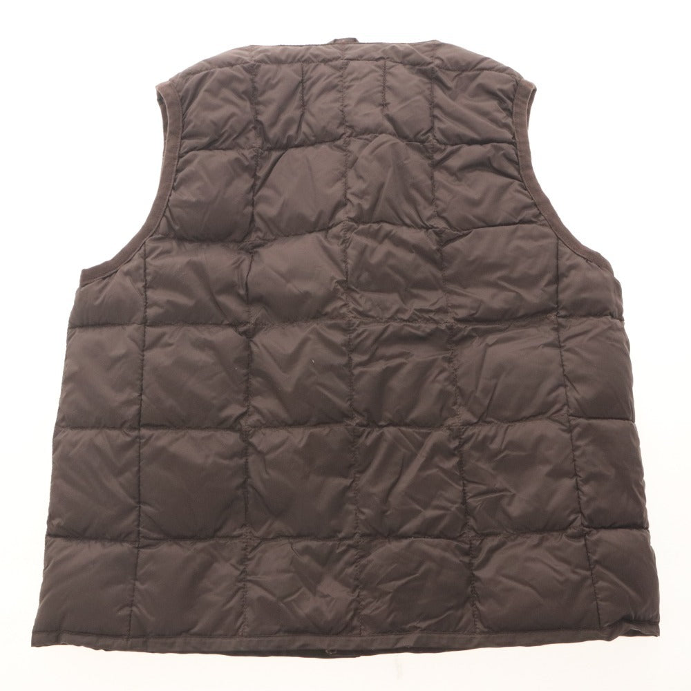■ TAION Kids' Down Vest Outerwear, Padded, Inner, V-Neck, Button-Up, Unisex, Size 120 (approx. 6-8 years old), Dark Brown